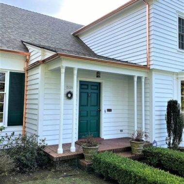 Copper K-Style Gutter with Smooth Square Downspout