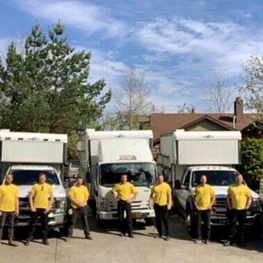 Royal Gutters' professional installation team and service fleet in Portland. Experienced crews ready to serve. Call 503-558-8700